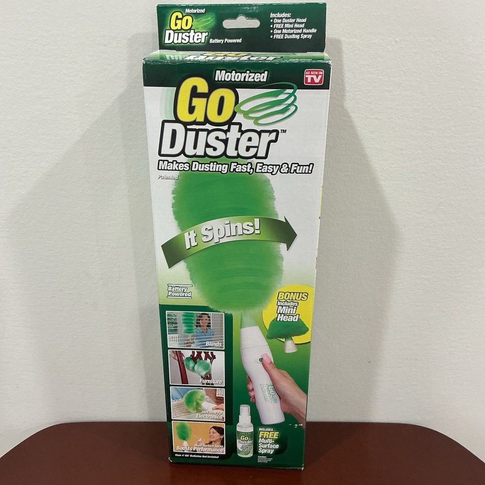 Go Duster Motorized Spin AS SEEN ON TV w/ Bonus Mini Head & Multi-Surface Spray